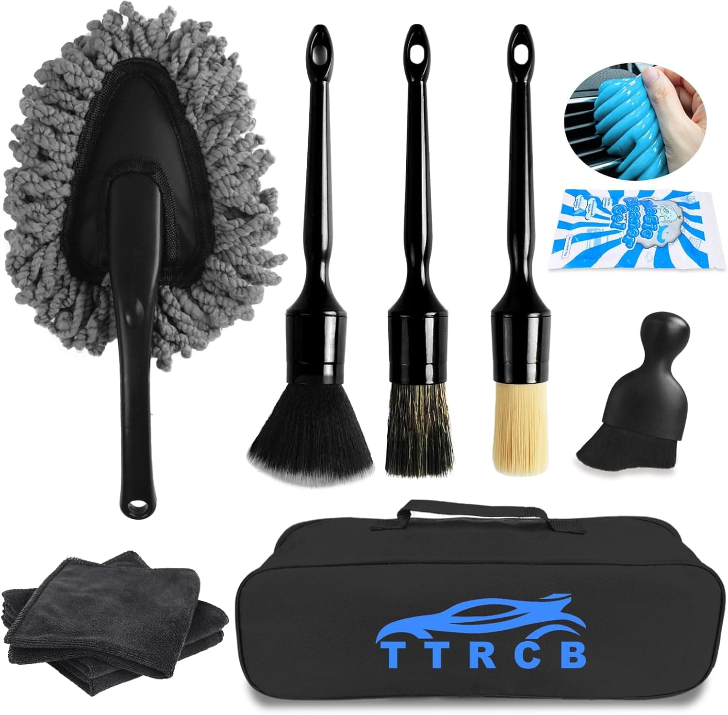 10PCS Car Detailing Cleaning Kit Interior Cleaner, Car Detailing Brushes, Car Duster