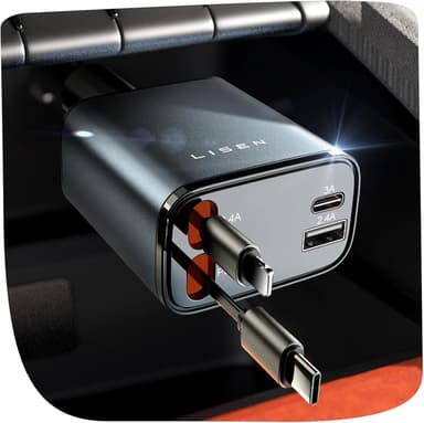 LISEN Retractable Car Charger, Gifts for Fathers Day for Men Dad Husband
