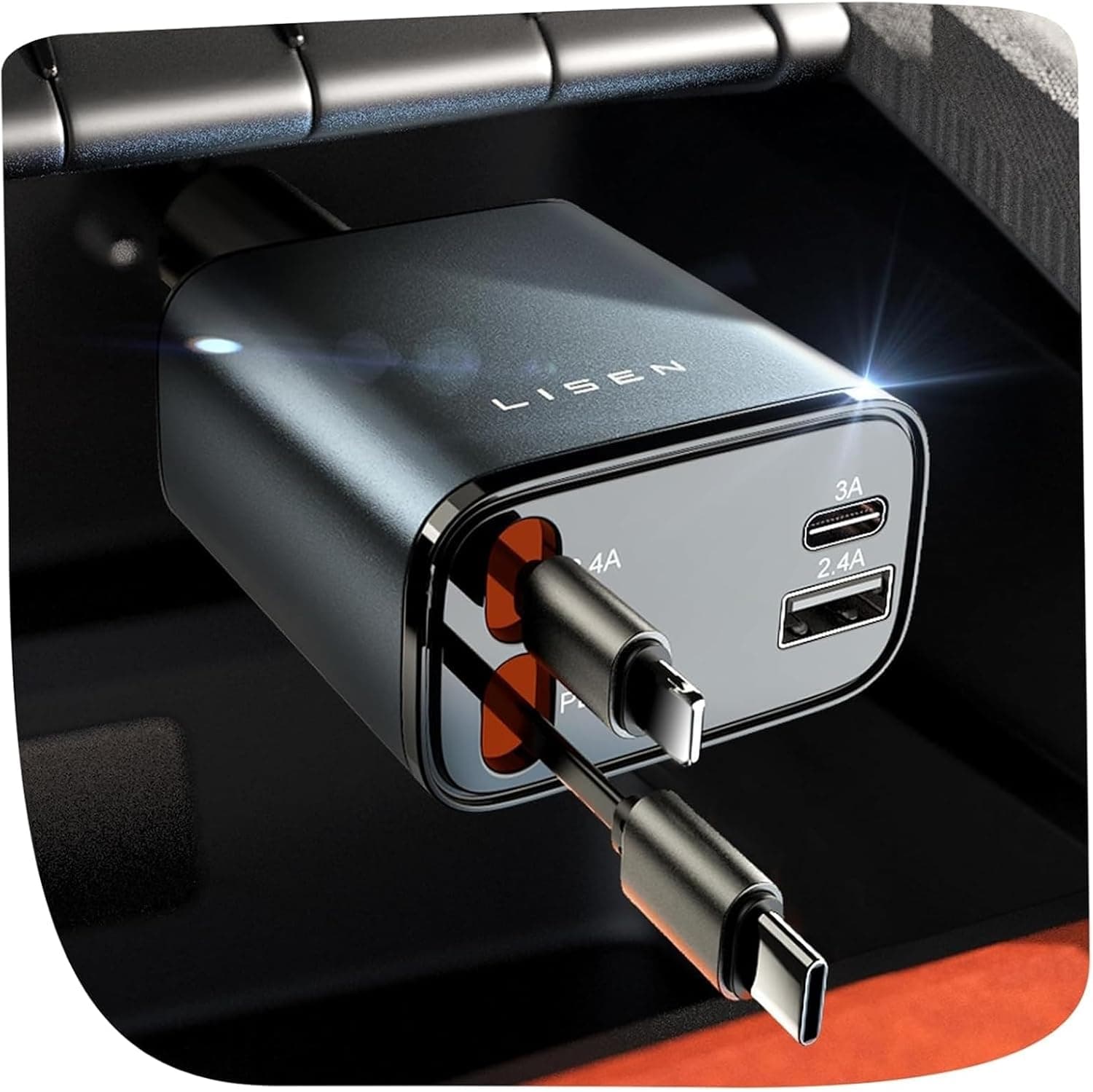 LISEN Retractable Car Charger, Gifts for Fathers Day for Men Dad Husband