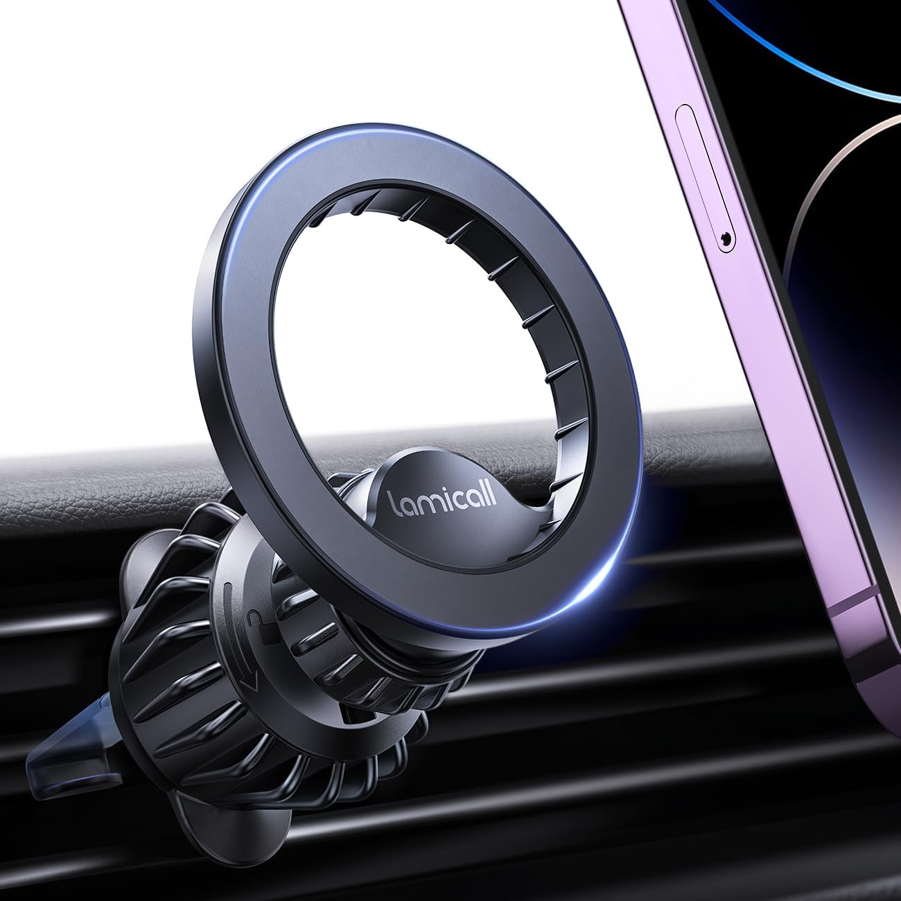 Lamicall for MagSafe Car Mount - [20 Super Magnets] Magnetic Phone Holders for Your Car